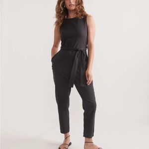 Marine Layer Eloise Belted Faded Black Jumpsuit